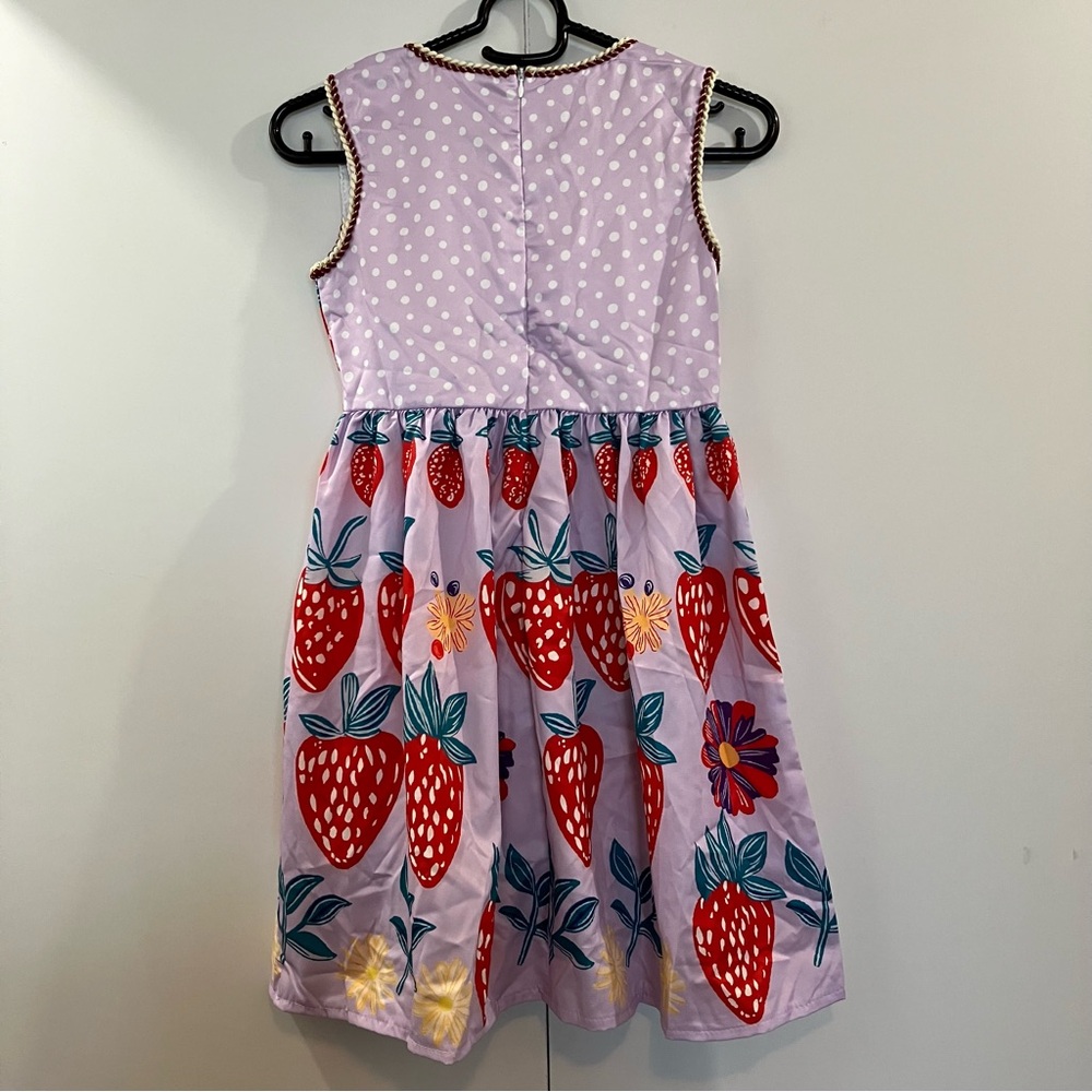 NWOT Mini Taylor Sleeveless Strawberry Kids Dress - Picture 4 of 7